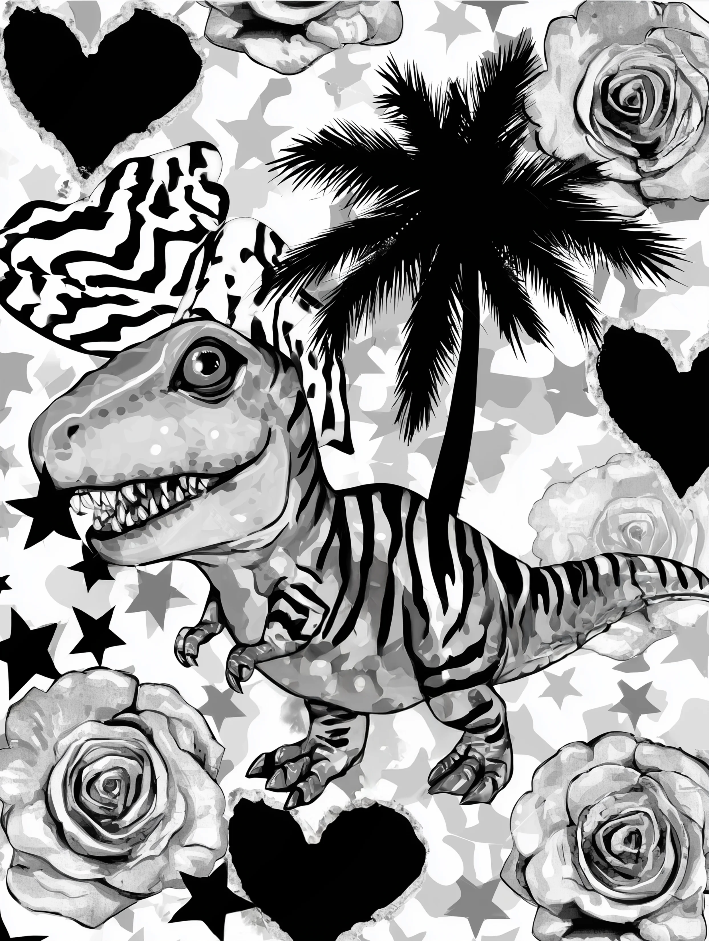 Free printable dinosaur coloring page for adults featuring a t rex coming closer